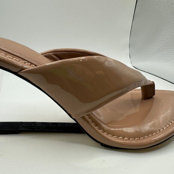 New Kardashian Good American Clear Wedge Sandals Dusty Patent Size 9 Women $200 - Picture 4 of 10